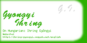 gyongyi ihring business card